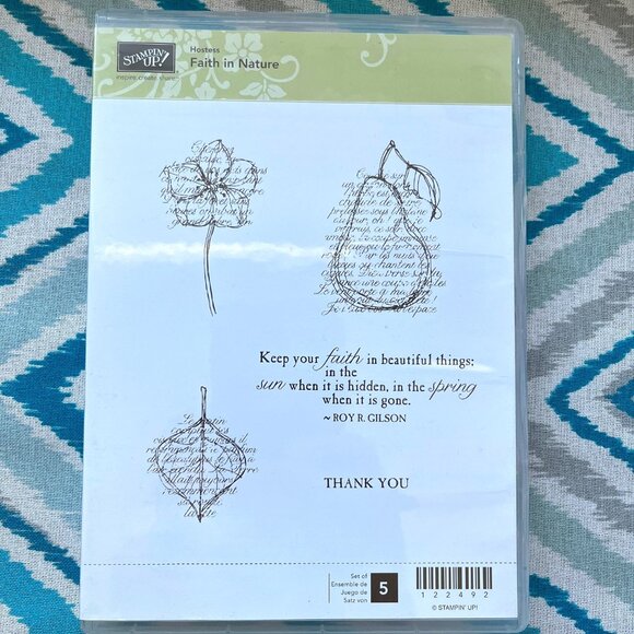 NEW Stampin' Up! Faith in Nature Clear Cling Mount Stamps, Set of 5, Hostess Set - Picture 1 of 7